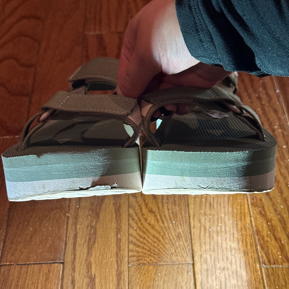 Teva Women's Sandals - Light Green and Pink - Picture 3 of 4